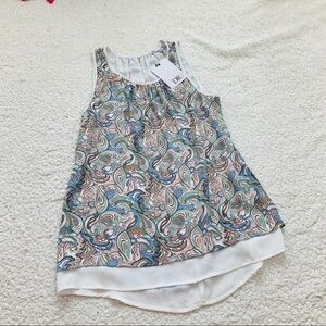 Nwt dr2 sleeveless paisley tank top Daniel rainn